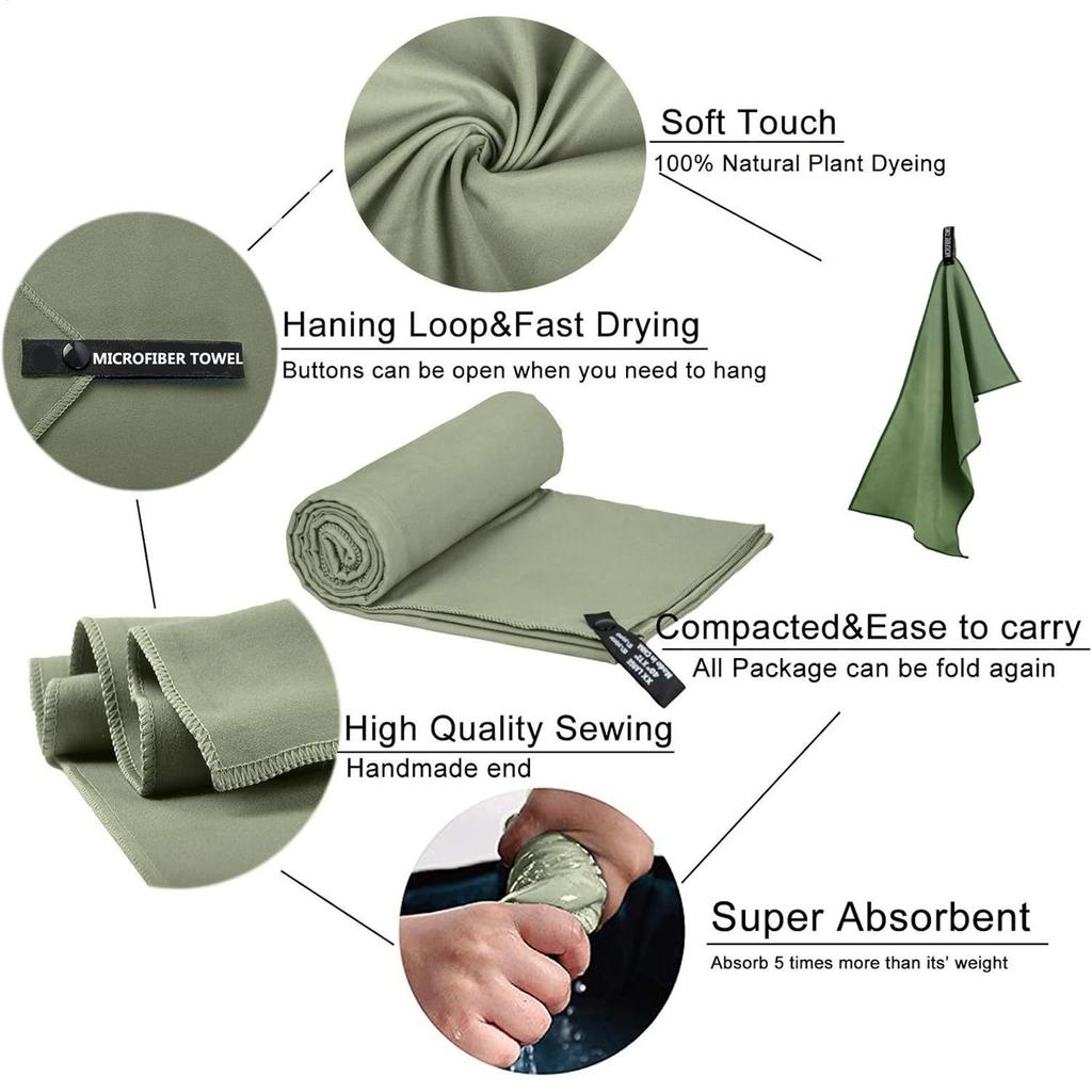 Quick-Dry Sports Towel Microfiber Running Yoga Gym Fitness Basketball Outdoor Camping Hiking Beach Towels