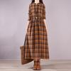 Loose Women's Lace Up Plaid Dress