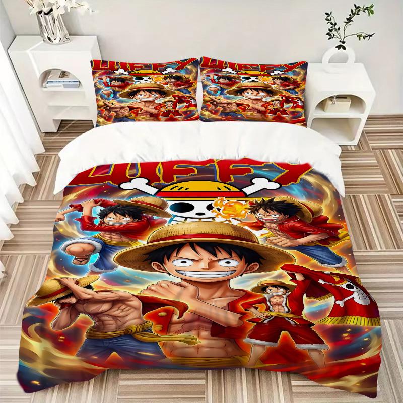 Adventure Straw Hat Pirates' World Print 3Pcs Bedding Setduvet Cover With 2 Bedropillowcase Home Birthday Gift