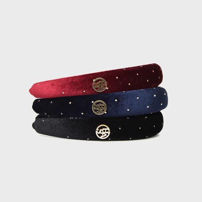 HW004 Glitter has logo velvet hair band