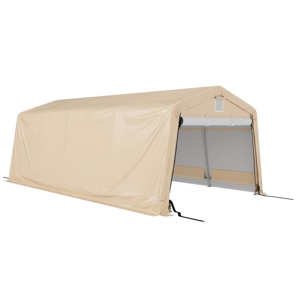 Garage Tent Carport Dim. 6.2L X 3.3W X 2.4H M Robust Galvanized Steel High-density PE 150 G/m² Waterproof anti-UV