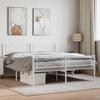 VidaXL Metal Bed Frame with Headboard-Footboard White 120x200cm 372342