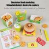 1 Set Learning Educational Montessori Toy Children Pretend Play Wooden Hamburger Sandwich Kit Kids Kitchen Toys