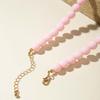 Boho Beaded Jewelry Set Irregular Imitation Pearl Charm Necklace Bracelet for Summer Beach Vacation Accessory