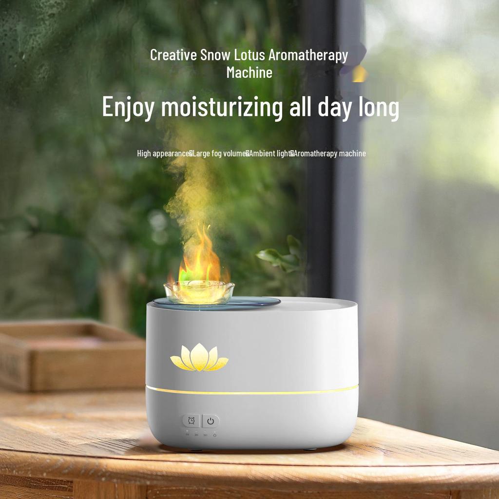 Colorful Lotus Aromatherapy Desktop Diffuser: Large Capacity Essential Oil Humidifier