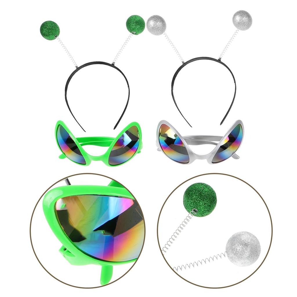 Gadpiparty Alien Cosplay Headbands, Funny Party Photo Props, Cosplay Accessories, 4-Piece Set, 26x19cm (IM125525M8)