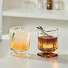 Gradient Colored Square Glass Uniquely Maillard Colored Low Footed Glass Vintage Style Juice Glass Sparkling Water Cup