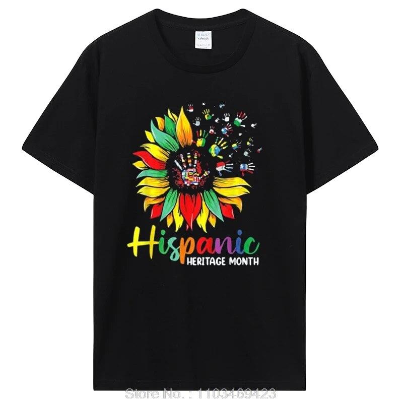 Женская футболка с флагом латиноамериканских стран «Месяц латиноамериканского наследия» Женская футболка унисекс с графическим рисунком Топы Летняя модная одежда больших размеров L
