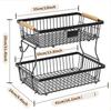 Fruit Vegetable Storage Basket Countertop Bowl Storage Organizer for Vegetable Metal Wire Storage Basket with 2 Banana Hangers