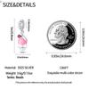 Authentic Charm Bead Charms copper Plated Certified Cute Pet Pink Carnation Bead Charms Compatible With Bracelets Women Jewellery Making Diy