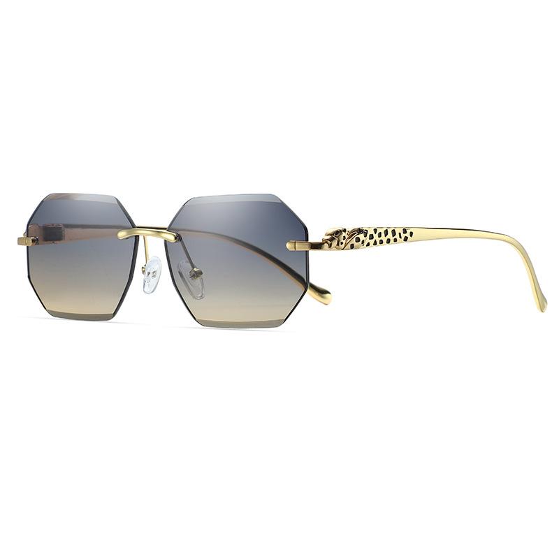 Ochelari de soare Femei Ochelari de soare fără ramă Eleganti Ochelari de soare pentru shooting pe stradă Ochelari cu design atrăgător pentru vacanță Ochelari cu diamante