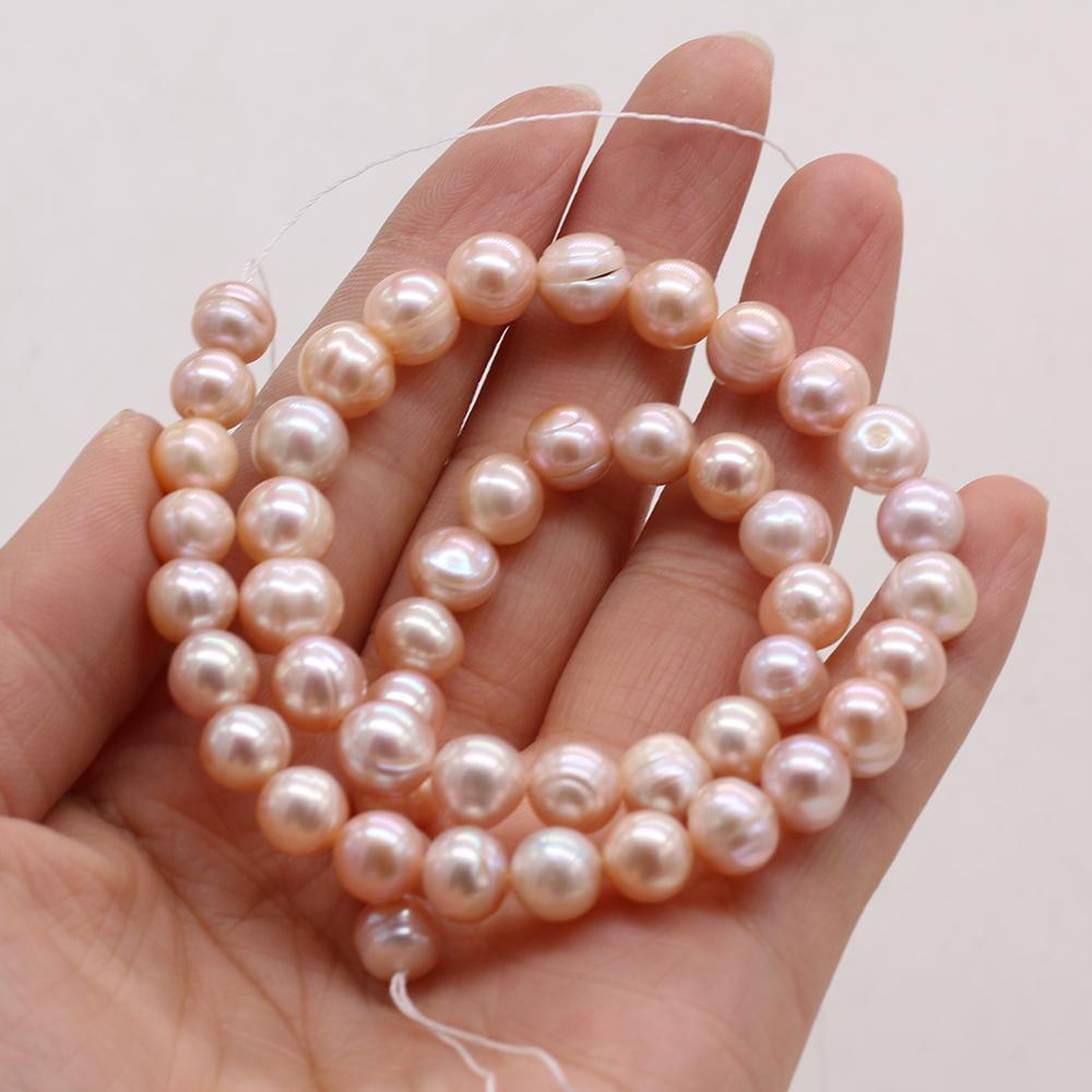 

1String, Near Round Pearl 8-9mm, Fashion Women Natural Freshwater Pearl Beads for Jewelry Making DIY Crafts, Luxury Bulk Gifts 36cm 1String/8-9mm-36cm