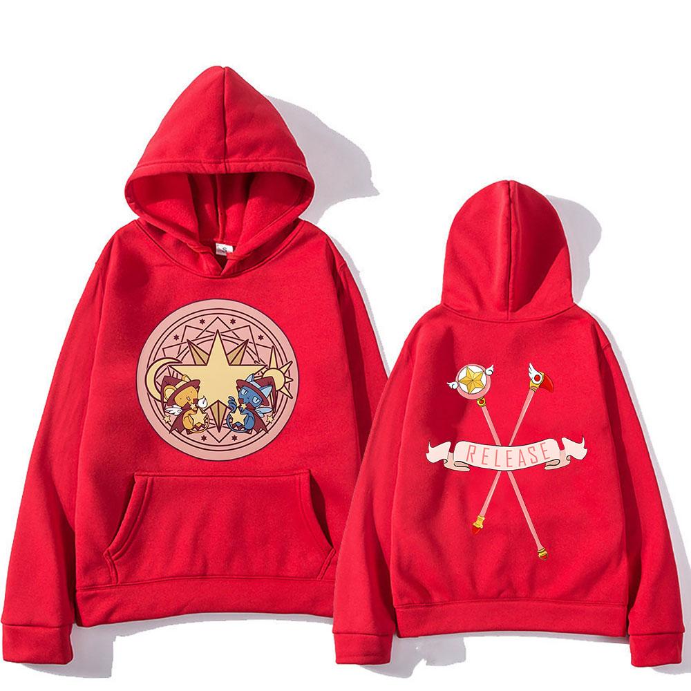 Cardcaptor Sakura-serien Magisk cirkel Släpp Huvtröjor Långärmad Dam/Herr Tecknad Sweatshirts Vinter Vardaglig Bekväm Pullovers med huva