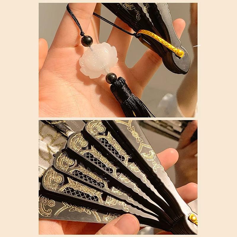 Lace Decorative Fans Folding Hand Fan Black White Dancing Fans Wedding Party Stage Performance Fan Gifts For Guest