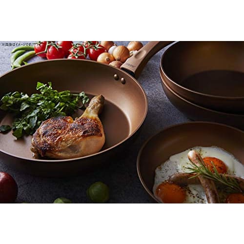 PEARL METAL VISIONS Deep Frying Pan, 24cm, Induction Compatible, Gold Coating, CP-8814