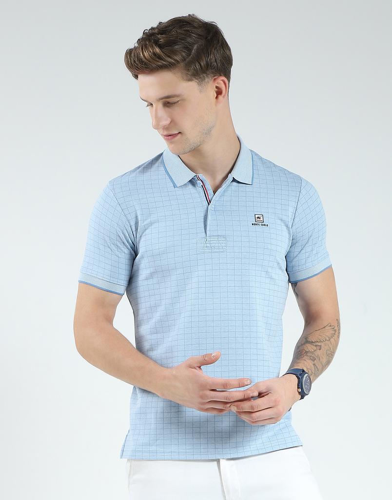 Monte Carlo Men's Slim Fit Printed Half Sleeve Polo T-Shirt