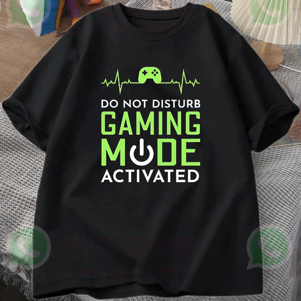 DO NOT DISTURB GAMING MODE ACTIVATED Summer Men's Tracksuit T-shirt with Letter Print Crew Neck