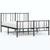 VidaXL Metal Bed Frame with Headboard-Footboard Black 120x190 Cm 352495