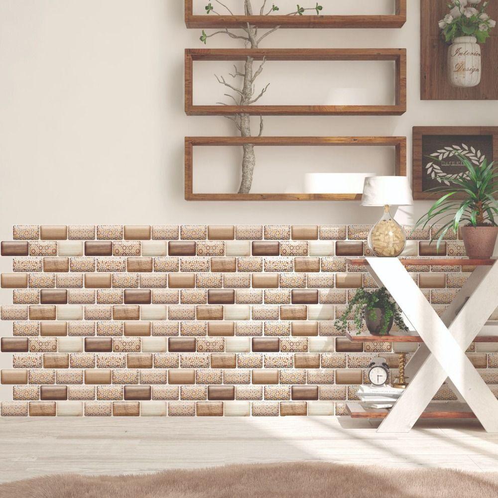 Kolej DIY Cihlový design pro nástěnnou dekoraci Nástěnná nálepka 3D Tapeta Pozadí Tapeta