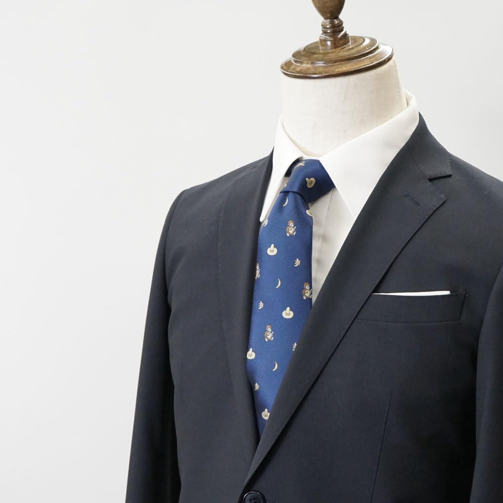 Curious George Character Necktie (Hat and Banana Pattern) UND49160 Navy