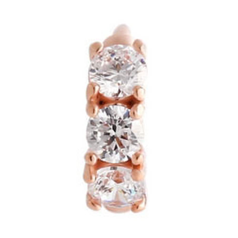 [Bnbgold] 14K/18K 3-Cubic Ring Piercing Earrings, One Side Npe23921