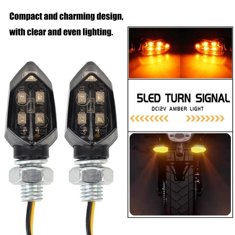 Upgrades Bright LED Motorcycle Indicator Lights 12V Universal Fit Weatherproof ABS Housing for Cruiser Sports Bikes