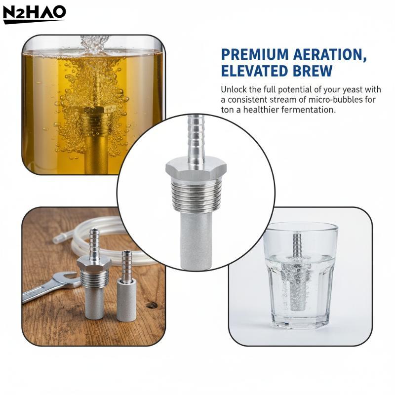 Stainless Silver Homebrew Oxygenation Diffusion Stone SS316L Steel Carbonation Aeration For Beer Wine Tool Bar 1/2" 1/8" NPTBarb