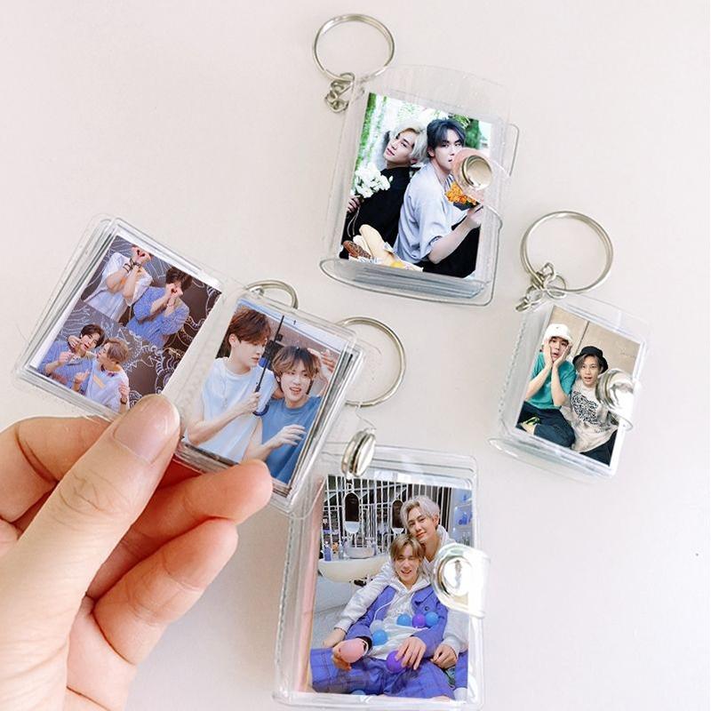 Mini Photocard Holder Transparent 16 Pockets Photo Album Keychain Idol Kpop Photocard Holder Binder Photocards Collector Book