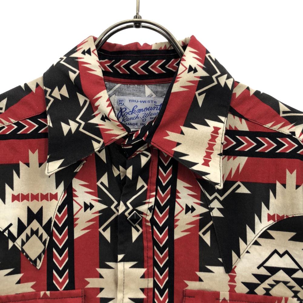 RockMount 70s Made in USA native Long sleeve Western shirt Old vintage Men's Used