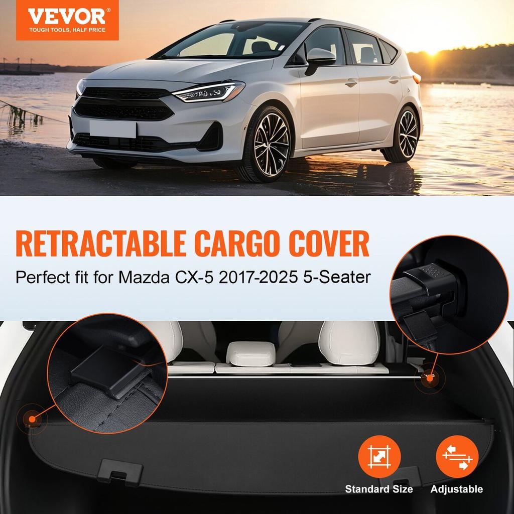 Retractable Cargo Cover for Mazda CX-5 2017-2024 Upgraded Rear Trunk Cover