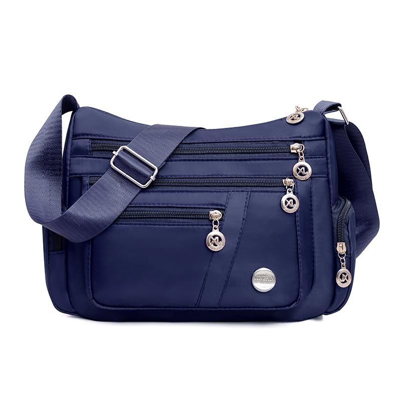 

Desinvolte женская сумка через плечо из водонепроницаемой нейлоновой ткани с несколькими карманами, модная и универсальная дорожная сумка на короткие расстояния синий