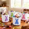 1 Stück Osterhasenohr Niedlicher Hase Eimer Korb Canvas Hase Geschenktüten Mit Plüschschwanz Oster Tragetaschen Für Ostertag