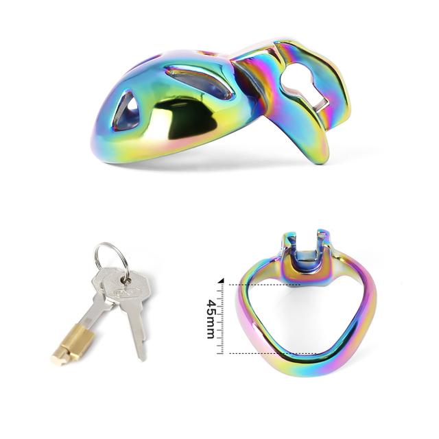 Super Small 3 Color Male Chastity Cage Stainless Steel Lockable Penis Ring Cock Cage Metal Chastity Belt Adults Sex Toys For Men