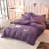4pcs/set Korean Feather Embroidered Bed Skirt Bedding Set Female Princess Style Solid Color Double Sheet Quilt Cover Pillowcases Set