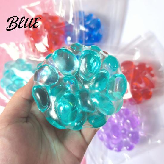 Crunchy Stress Ball Bead Filled Anxiety Relief Shapeable Squeeze Sensory Transparent Toy Portable Travel Moldable Clear Pinch Fidget