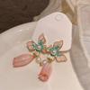 Oil Drop Butterfly Earrings Flower Pendant Sweet Stud Earrings Vintage Earrings Women  Party