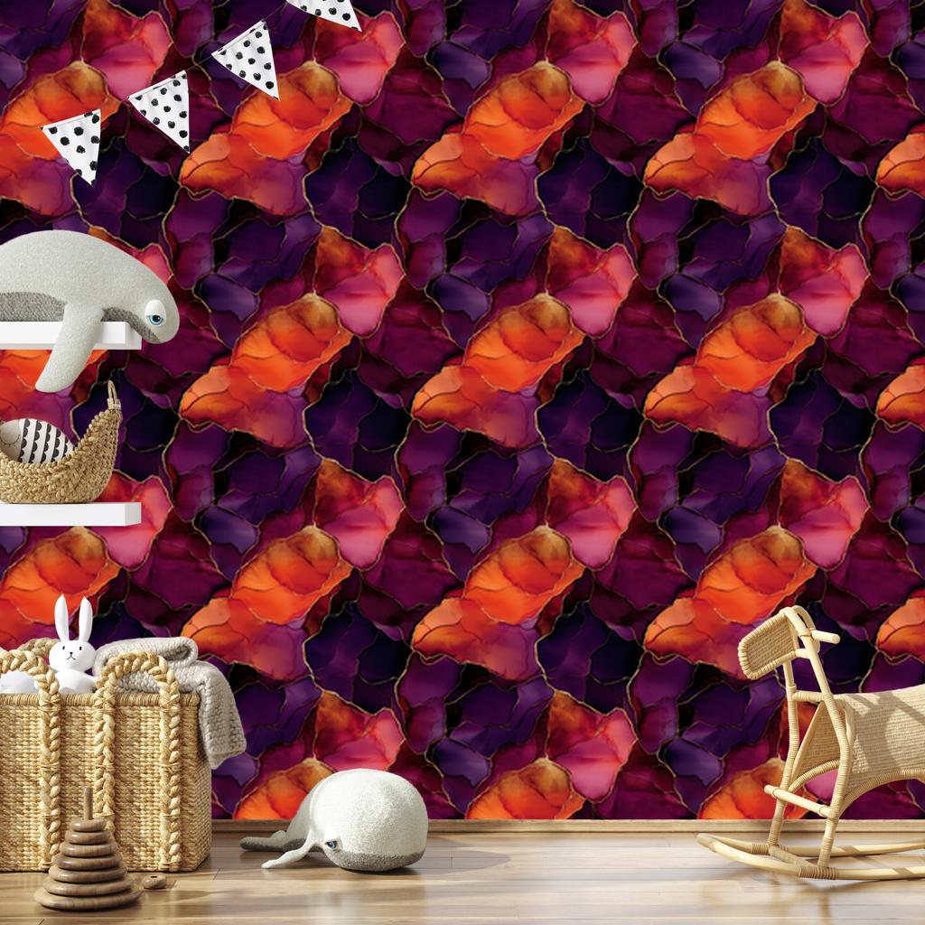 Ink Burgundy, Plum and Red Wallpaper for Living Room and Bedroom 50x1000