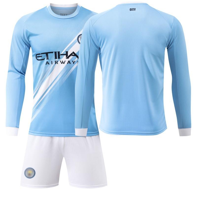 Football Training Clothes Long-sleeved Jerseys 2526 Manchester City Home Adult Children s Set Harland De Braunet 26