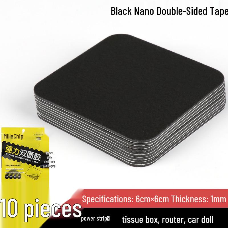 Black Double-Sided Nano Tape - No Trace, Strong Adhesion for Photo Frames & Wall Decorations