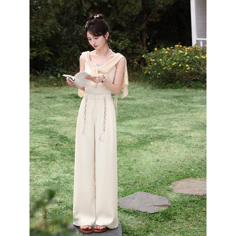 Lu Xiangnan Women's High-Waist Loose Straight Casual Pants