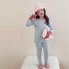 Kids Cotton Wool Blend Pajama Set Solid Color Soft Homewear Girls Boys