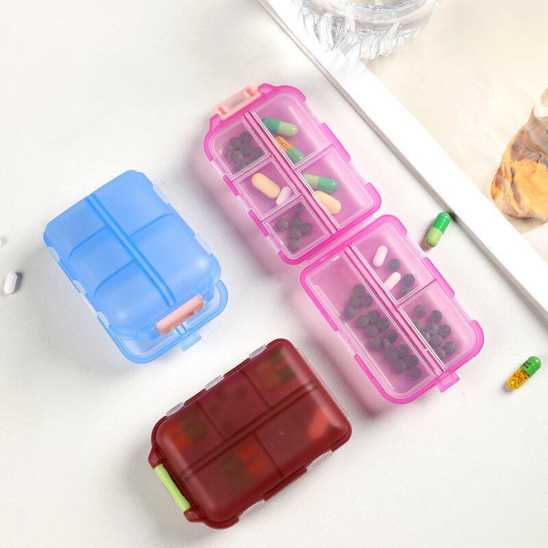 Transparent Double-Layer 8-Compartment Portable Pill Organizer