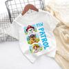 Paws Patrols Cool TShirt Skye Chase Summer Oneck Tops Boy Girl Number Tees Animal Baby Birthday Clothes Cartoon Casuals Tops