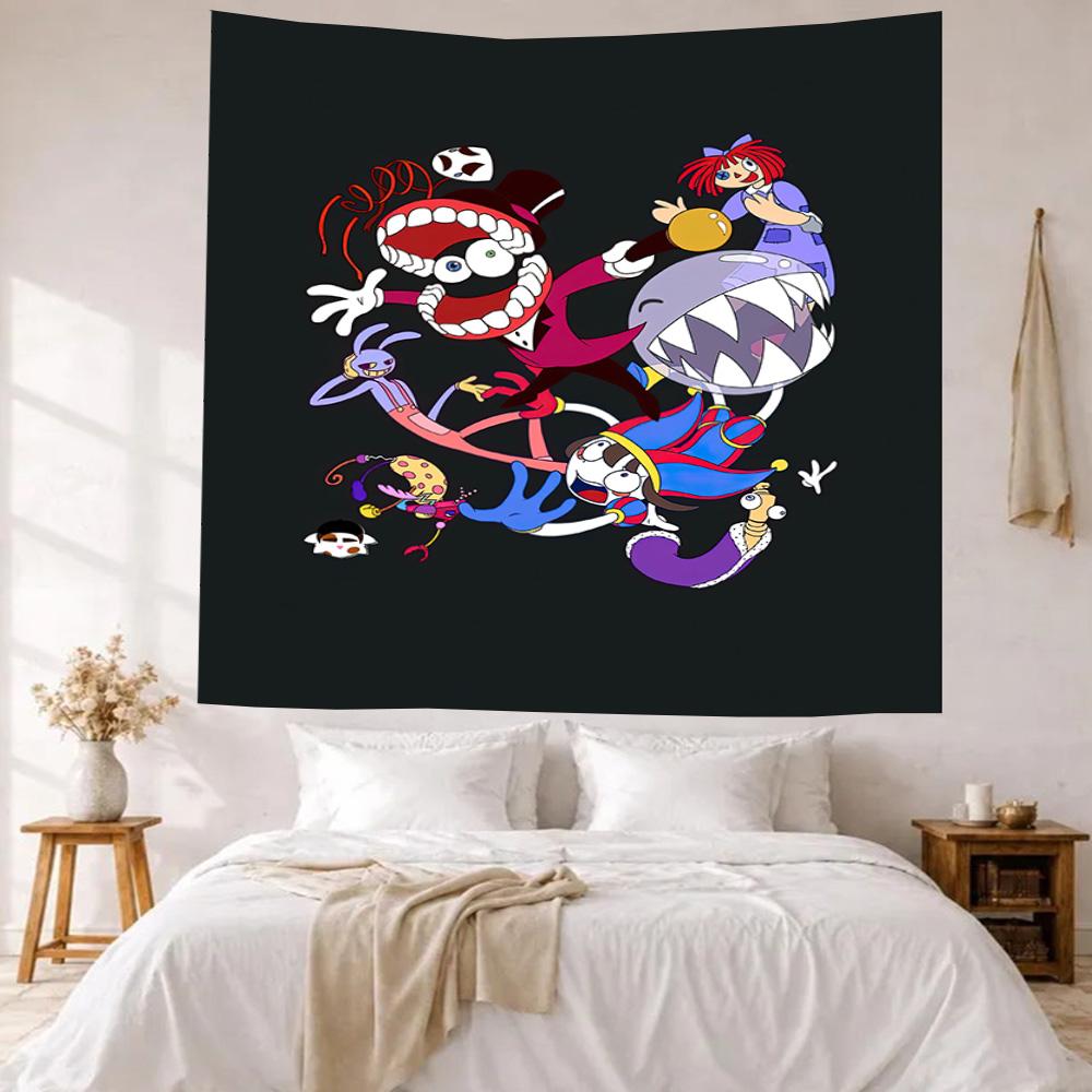 Digital Circus Wall Decor Tapestry Art For Pet Memorial Birthdaywedding Party Backdrop Family Gift