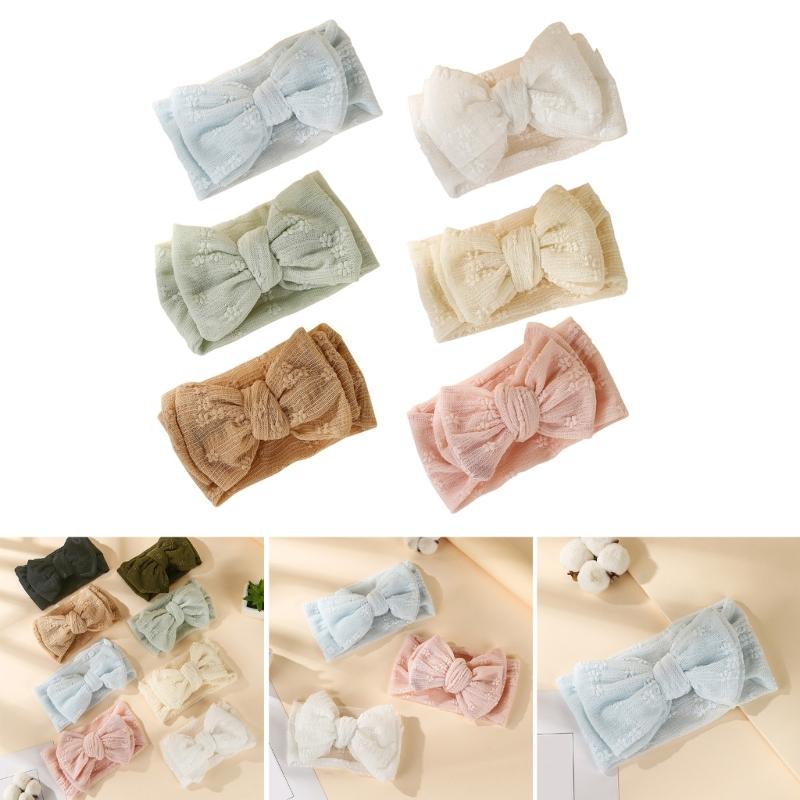 Breathable Mesh Fabric Headband Newborn Headwrap with Cute Bowknot Design Comfortable Baby Hair Accessories