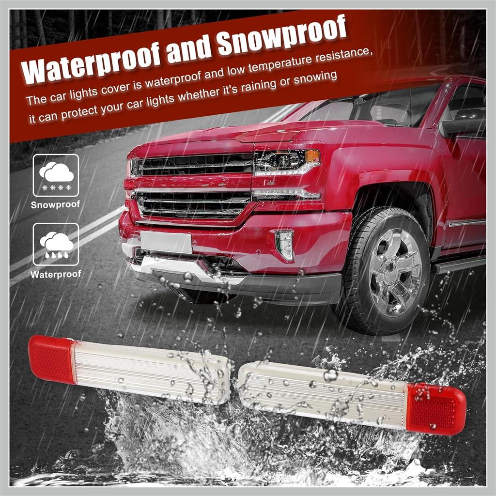 Pair Interior Door Panel Courtesy Light Lens Cover Warning Light Lamp Housing for Chevrolet Silverado for GMC Sierra 2001-2006 Clear White 15021517