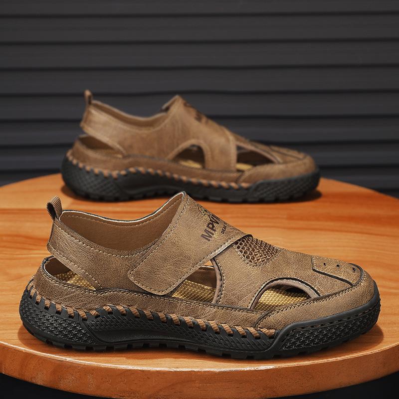 Mesh shoes men's 2025 new summer hollow breathable men's shoes mesh soft sole light pedal beach shoes sandals