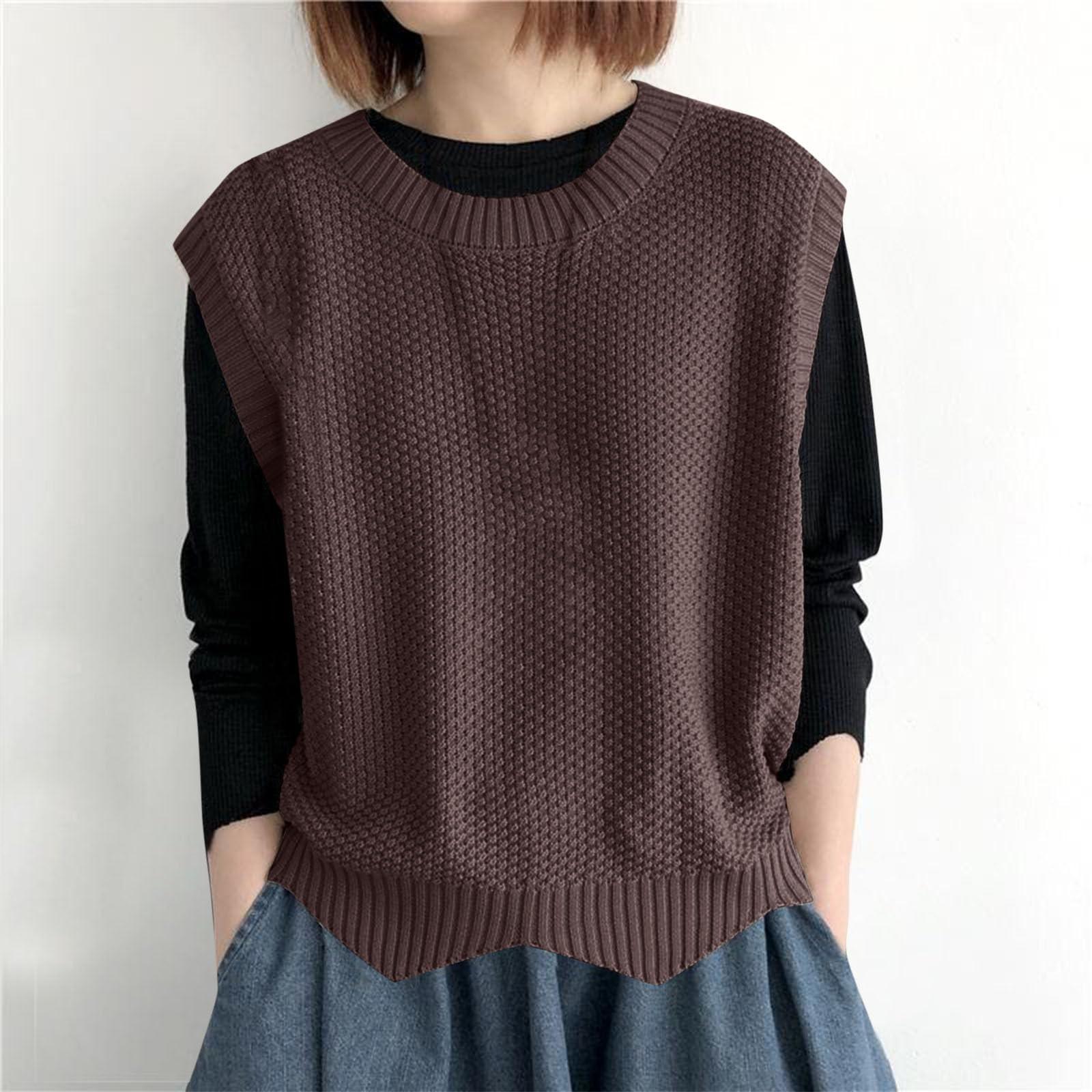 Women s Fashionable Color Loose Round Neck Irregular Pullover Camisole Top One Size кофейный