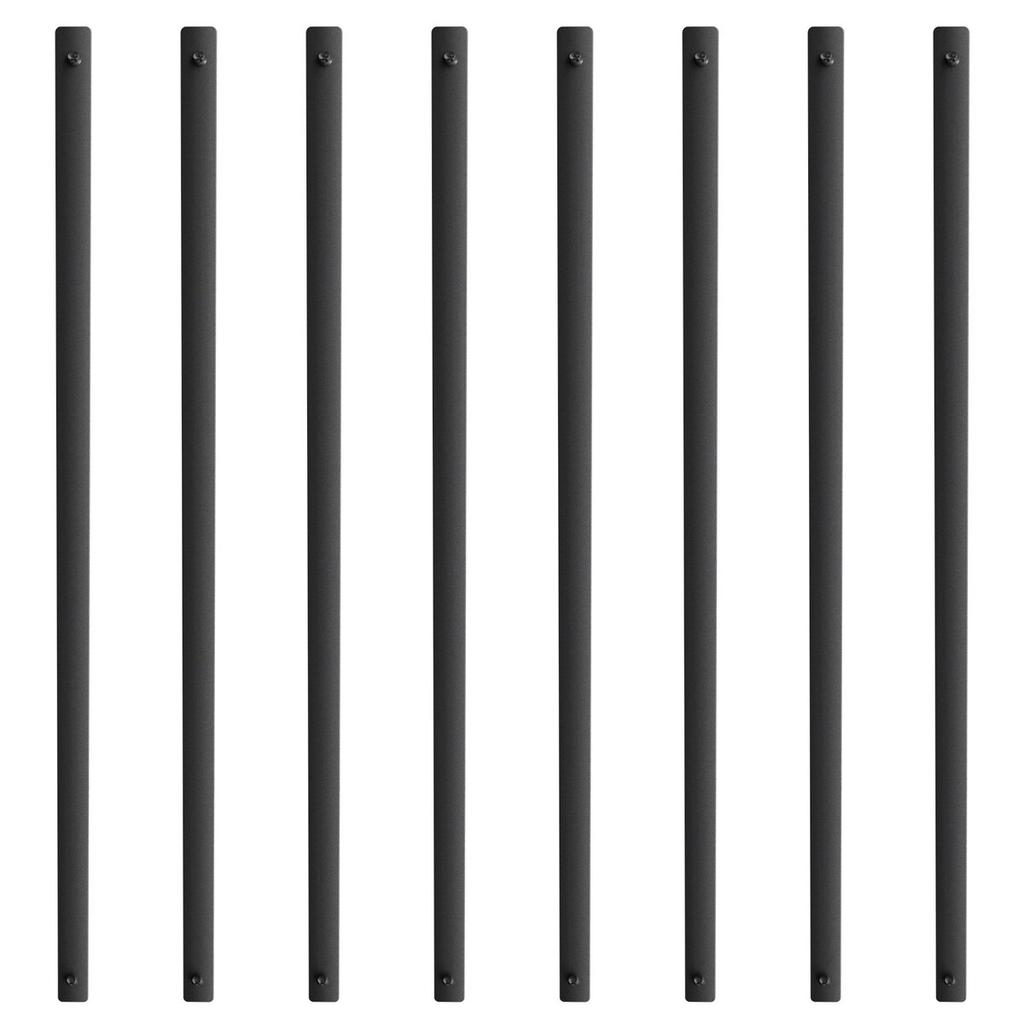 Staircase Metal Balusters, 820x25x5mm Flat Aluminum Alloy Decorative Banister Spindles, 51 Pack Deck Baluster with Screws, Classic Hollow Deck Railing