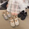 Mary Jane Single Shoes Women's Summer New Hollow Fishing Net Crocheted Silver Light Mouth Beanie Shoes Women's Shoes